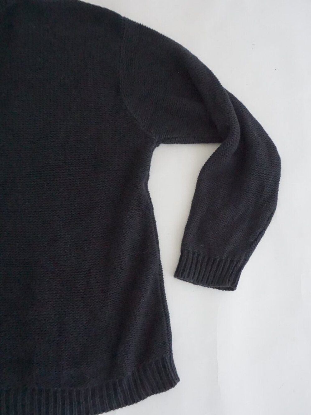 Vintage Cabin Creek Black Cable Knit Textured Cotton Blend Boho Cardigan 1X - Picture 11 of 11